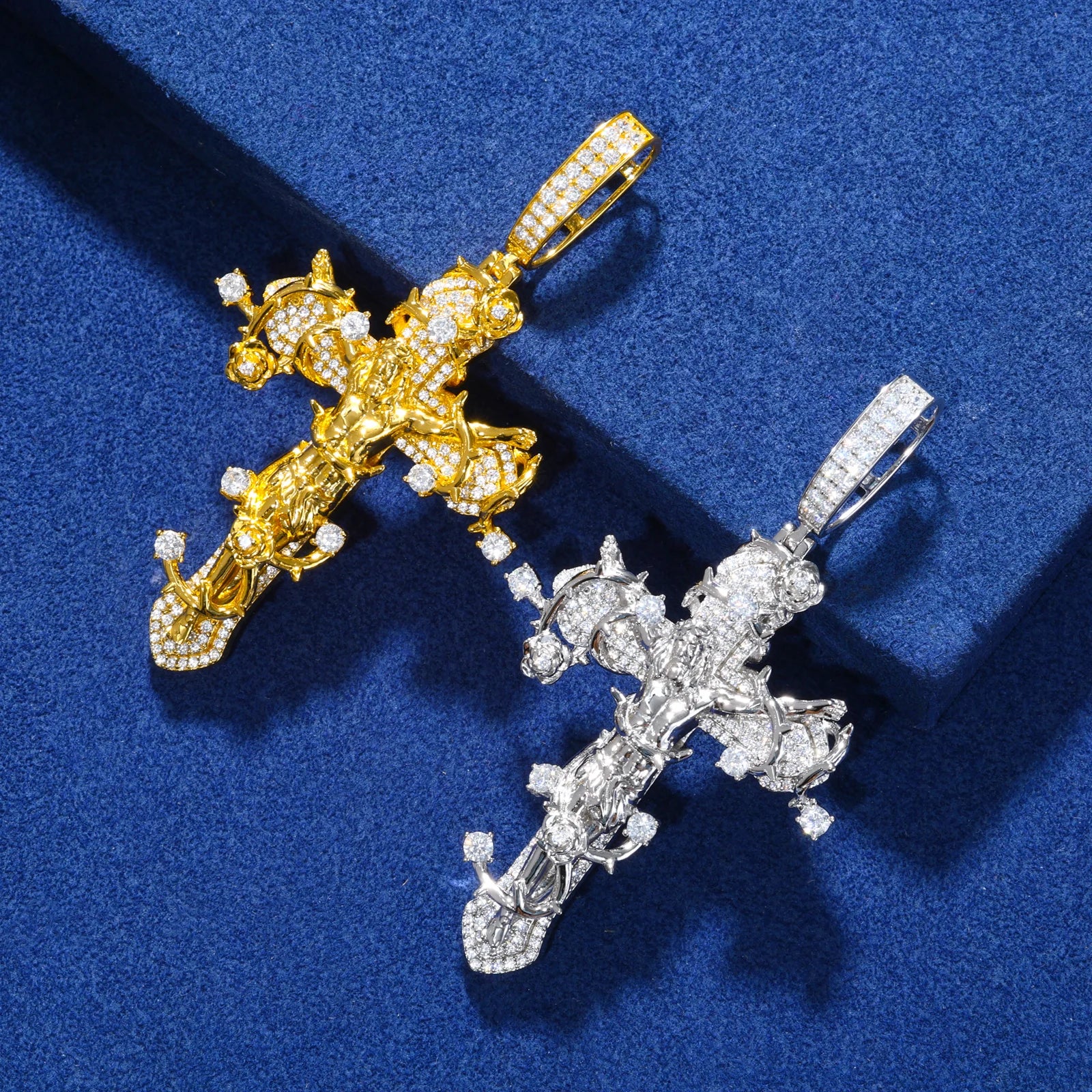Thorns of Salvation | Original Design Iced Blinged Out 925 Moissanite Diamond Cross