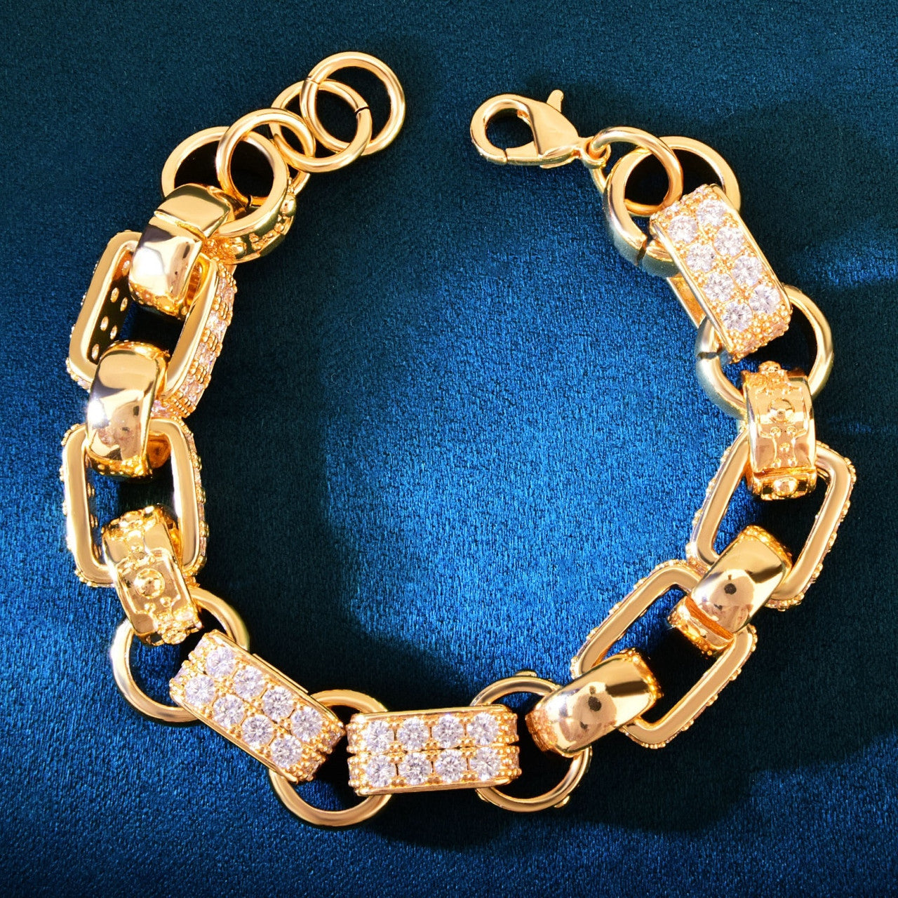 IceShackle | Double Row Iced 14mm Shackle Link Blinged Out Chain Bracelet