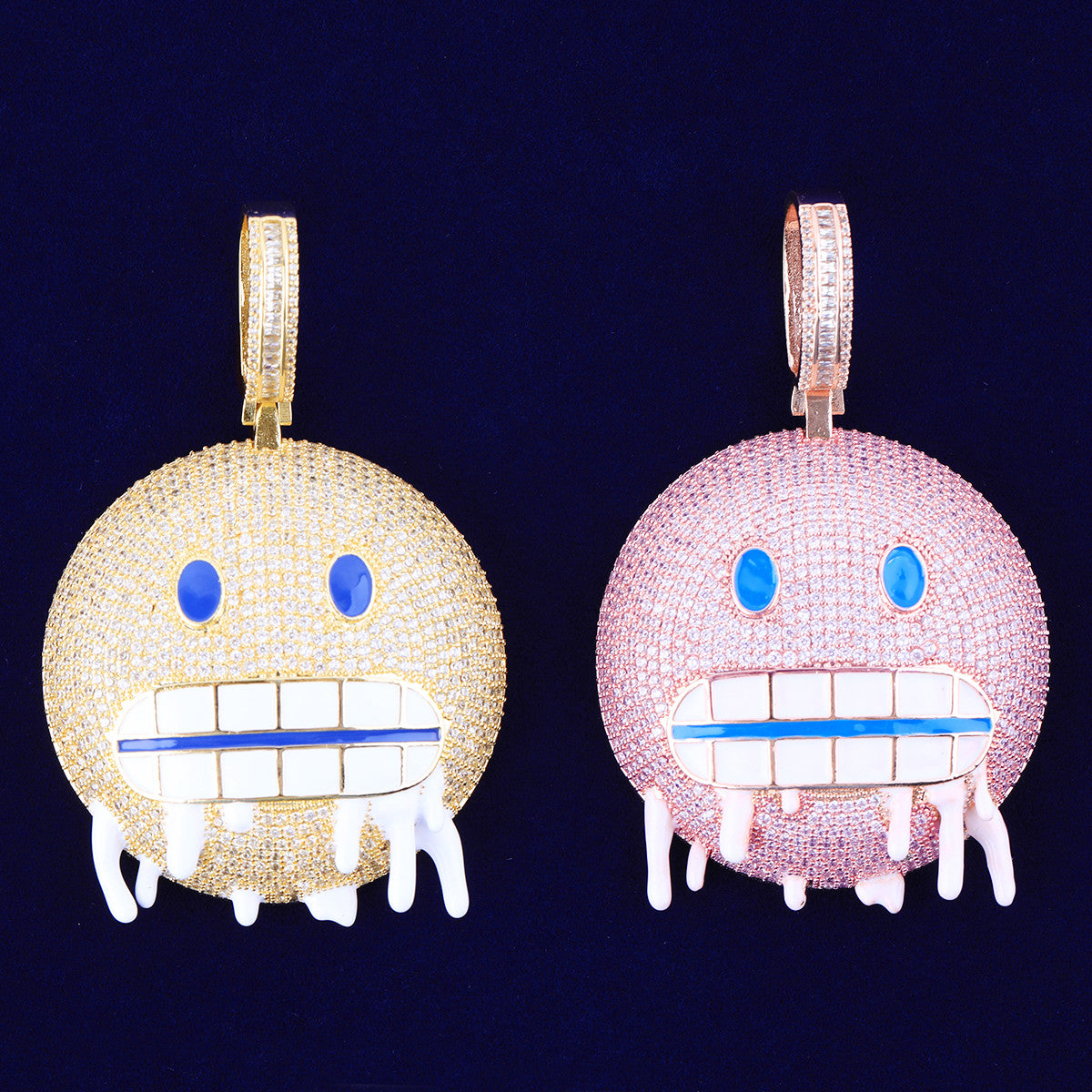 I'm Too Cold | VVS Diamond CZ Cold Emoji Hip Hop Pendant Chain Necklace