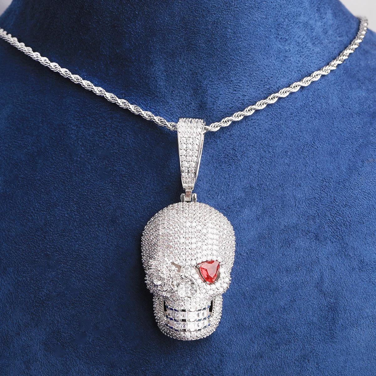 Life After Death | Rose Eye Skull VVS Diamond Cz Iced Blinged Out Pendant