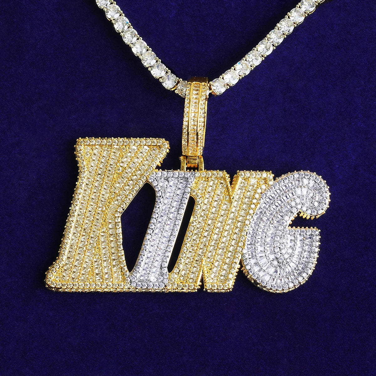 King Shyt | VVS Diamond CZ Two Tone Prong Set King 5AA+ Hip Hop Pendant