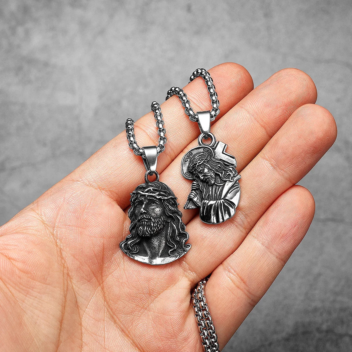 Christian Jesus Piece | Double Sided Powerful Cross Amulet Spiritual Street Wear Pendant