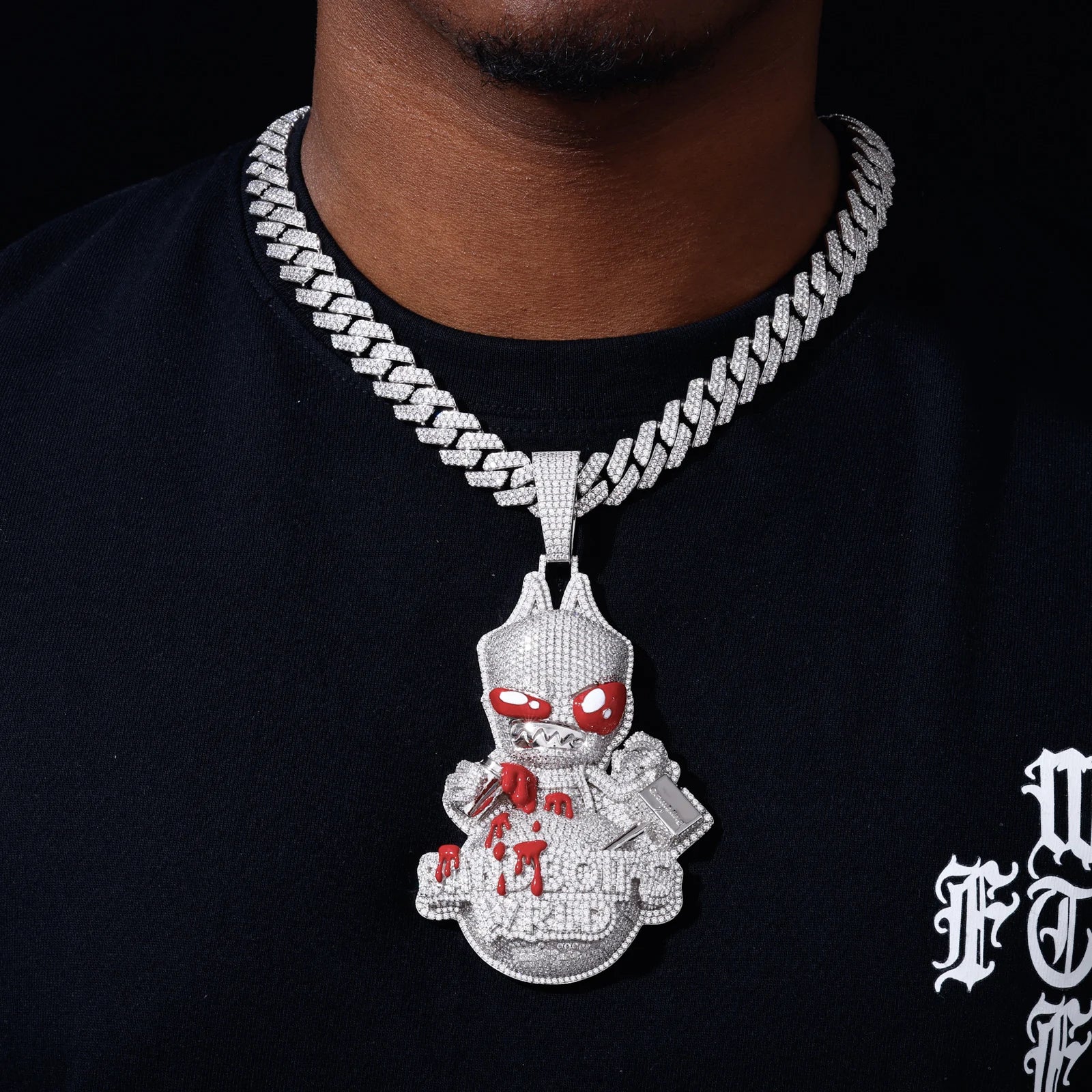 Bandbois WRLD | Custom VVS Moissanite Hip Hop 925 Solid Silver Blood Drip Pendant
