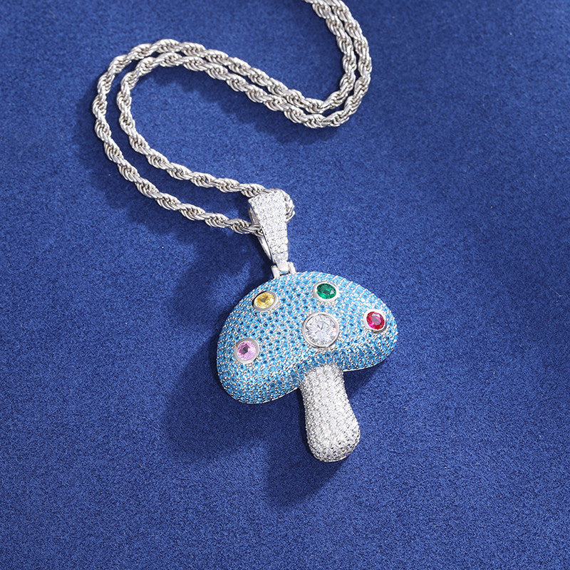 The Magic Mushroom | Moissanite Diamond Iced Blinged Out Gemstone Hip Hop Chain Pendant
