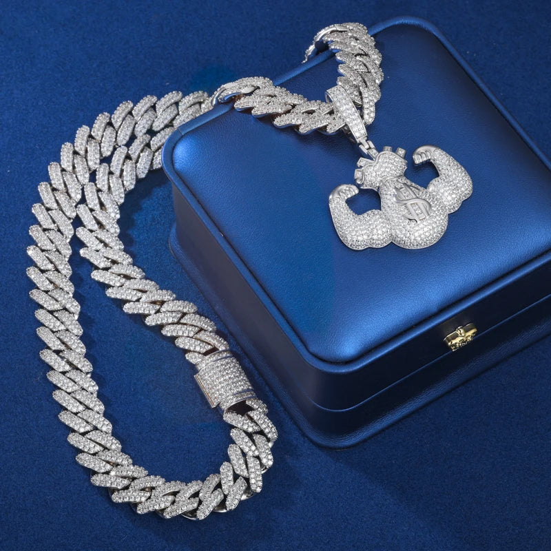 Money Strong | Moissanite Diamond Solid Silver Iced Blinged Out Pendant