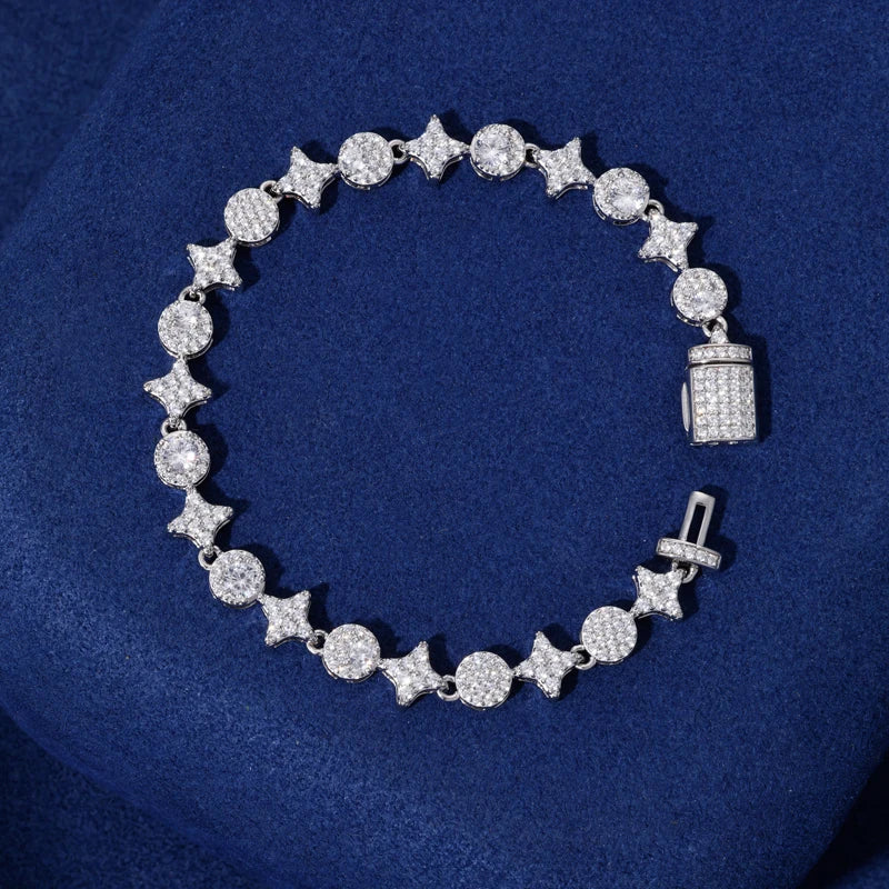 Stars Shine | 8mm Iced Blinged Out VVS Moissanite Diamond 925 Tennis Bracelet