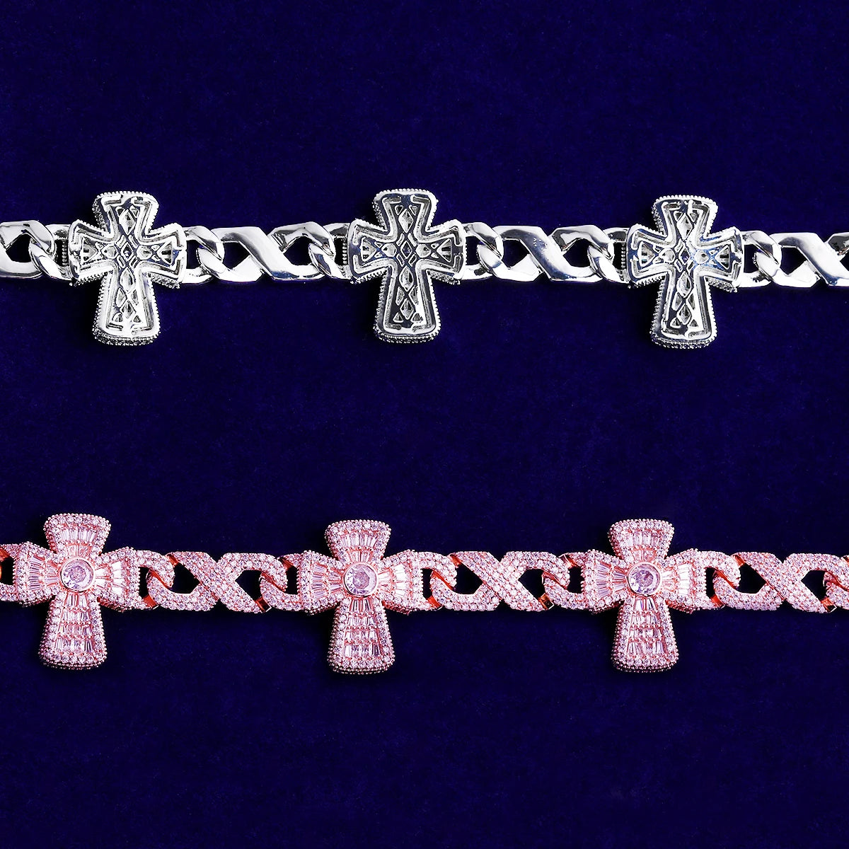 Eternal Cross | 5AA+ VVS Diamond CZ Infinity Link Hip Hop Cross Chain Necklace