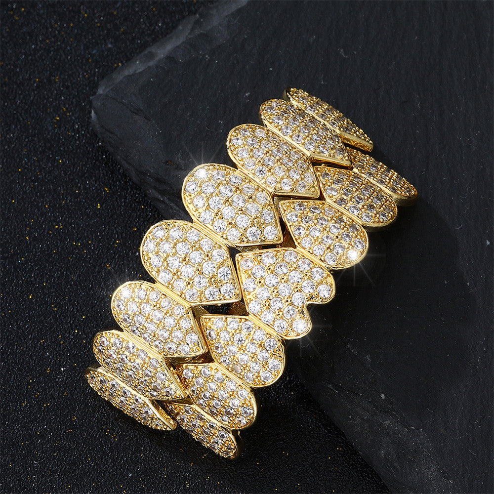 Hustla Tears | VVS Diamond CZ Hip Hop Full Teeth Cap Top Bottom Mouth Grillz Set