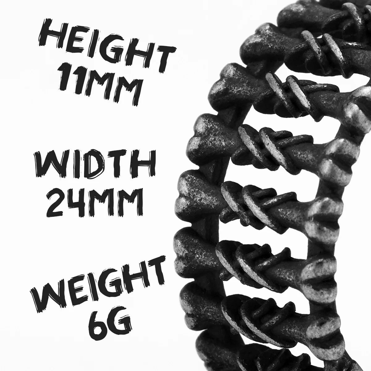 Bones | 316L No Fade Stainless Steel Retro Gothic Bone Yard Street Wear Rings