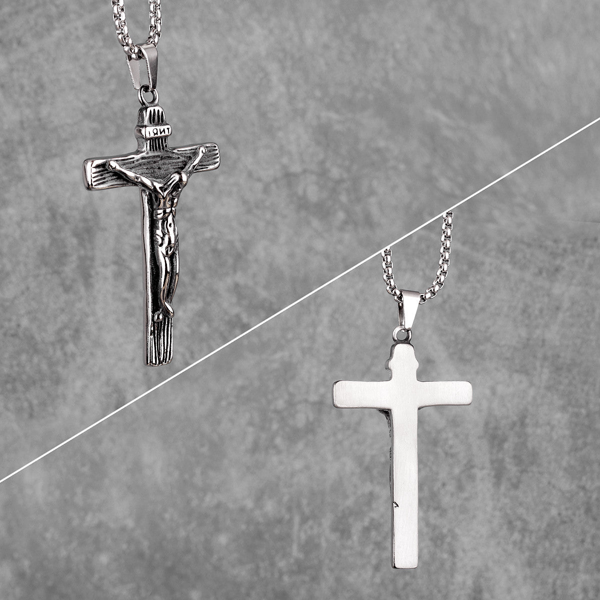 The Cross | Christian Catholic No Fade Classic Stainless Steel Cross INRI Pendant