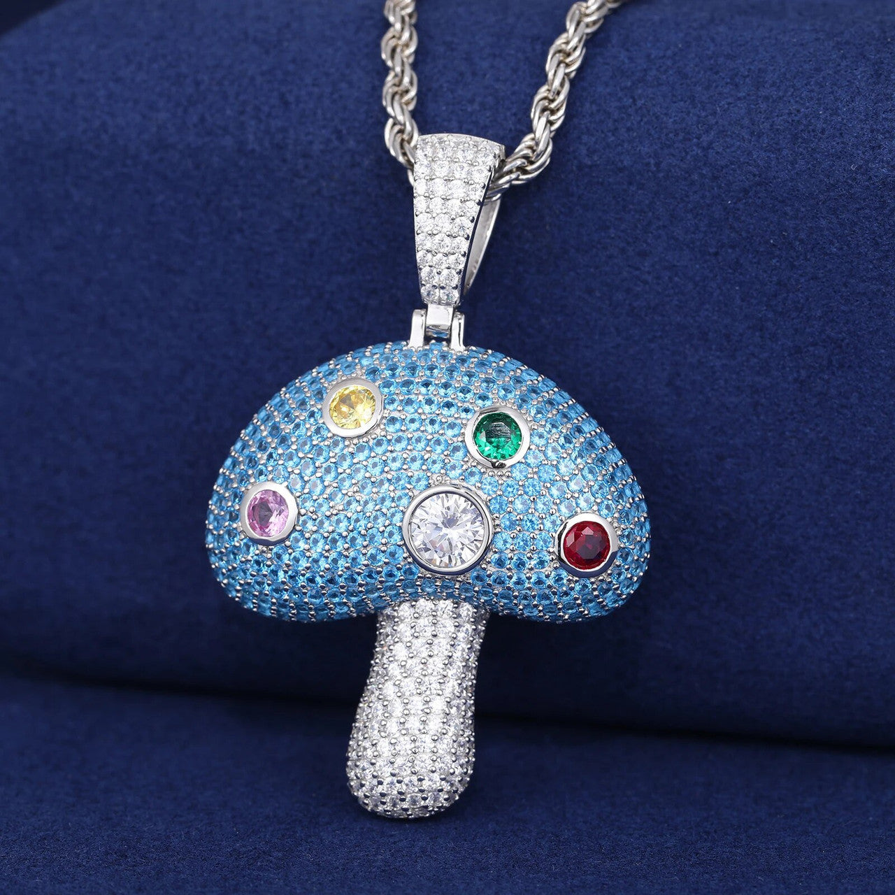 The Magic Mushroom | Moissanite Diamond Iced Blinged Out Gemstone Hip Hop Chain Pendant