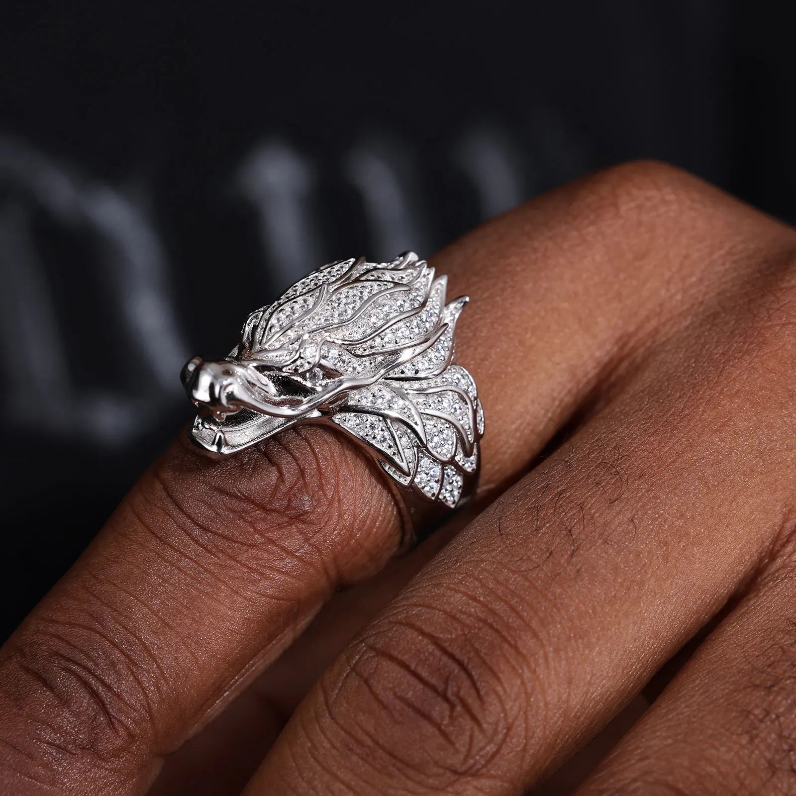 Dragon Heart | Moissanite Diamond 925 Sterling Silver Iced Blinged Out Dragon Ring