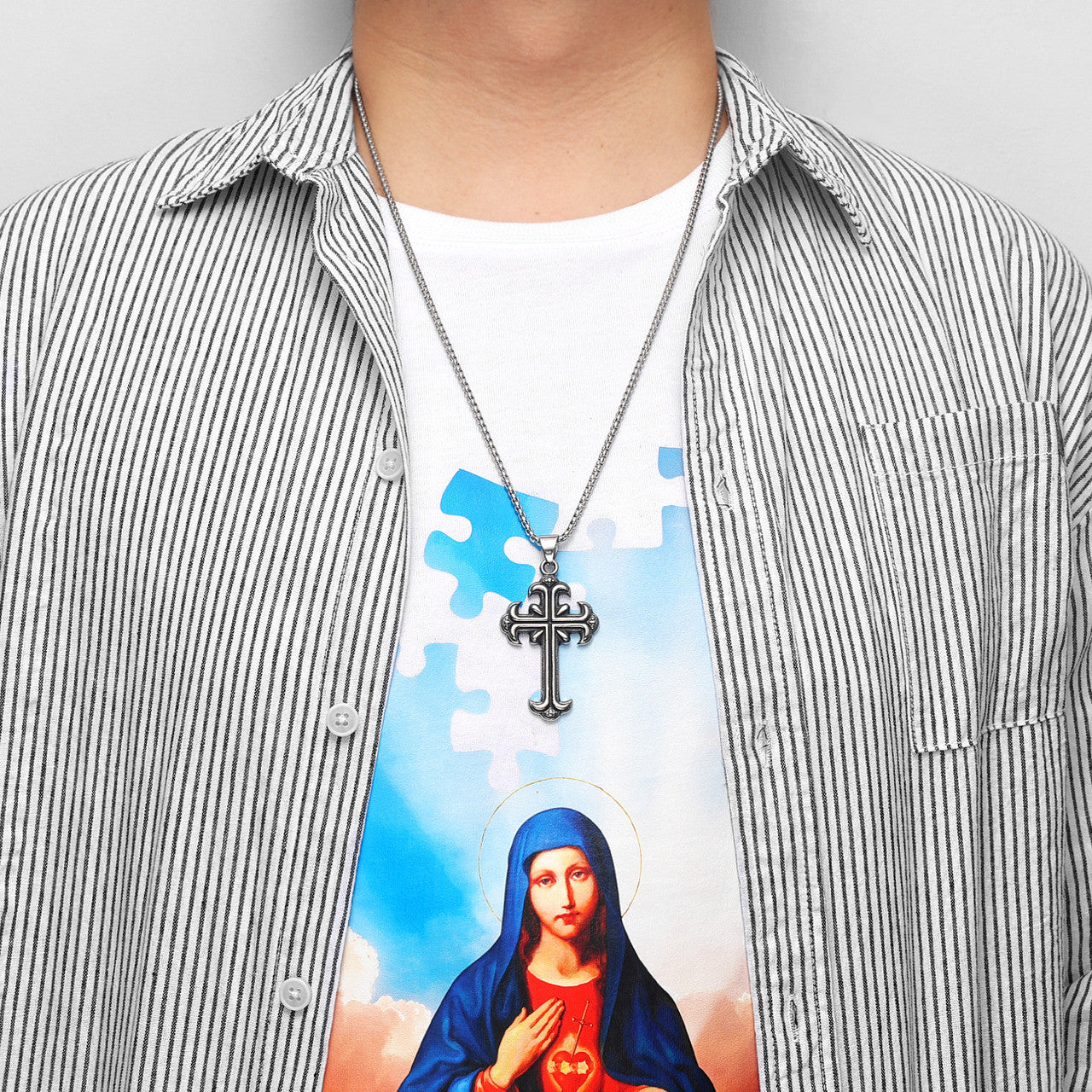 Carved Cross | 316L Stainless Steel Religion Spiritual Streetwear Hip Hop Pendant