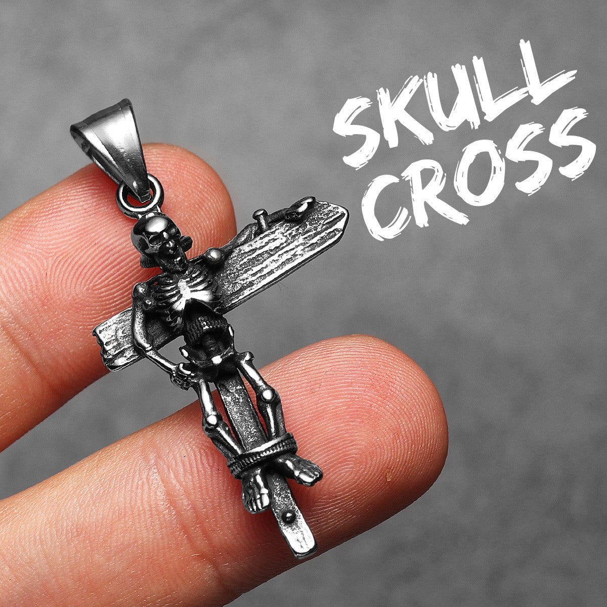 Skull Cross | 316L No Fade Stainless Steel Broken Cross Skeleton Hip Hop Street Wear Pendant
