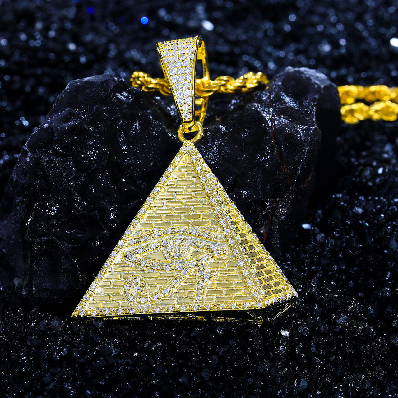 The Pyramid | Eye Of Horus Moissanite Diamond Solid 925 Hip Hop Pendant