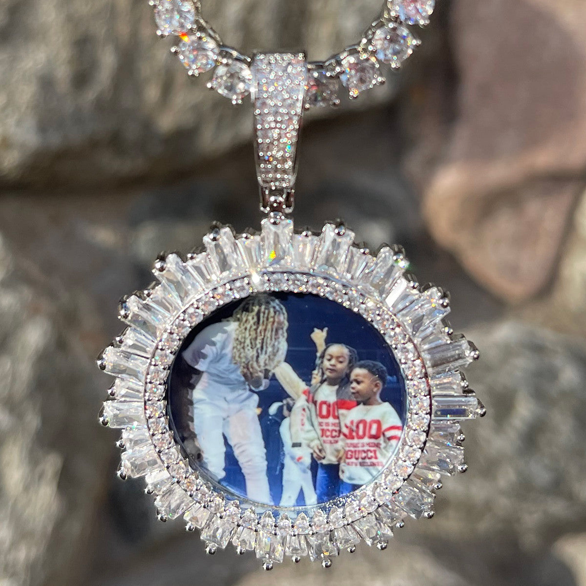 Diamond Memories | Offset Baguette Custom Photo Picture Hip Hop Pendant