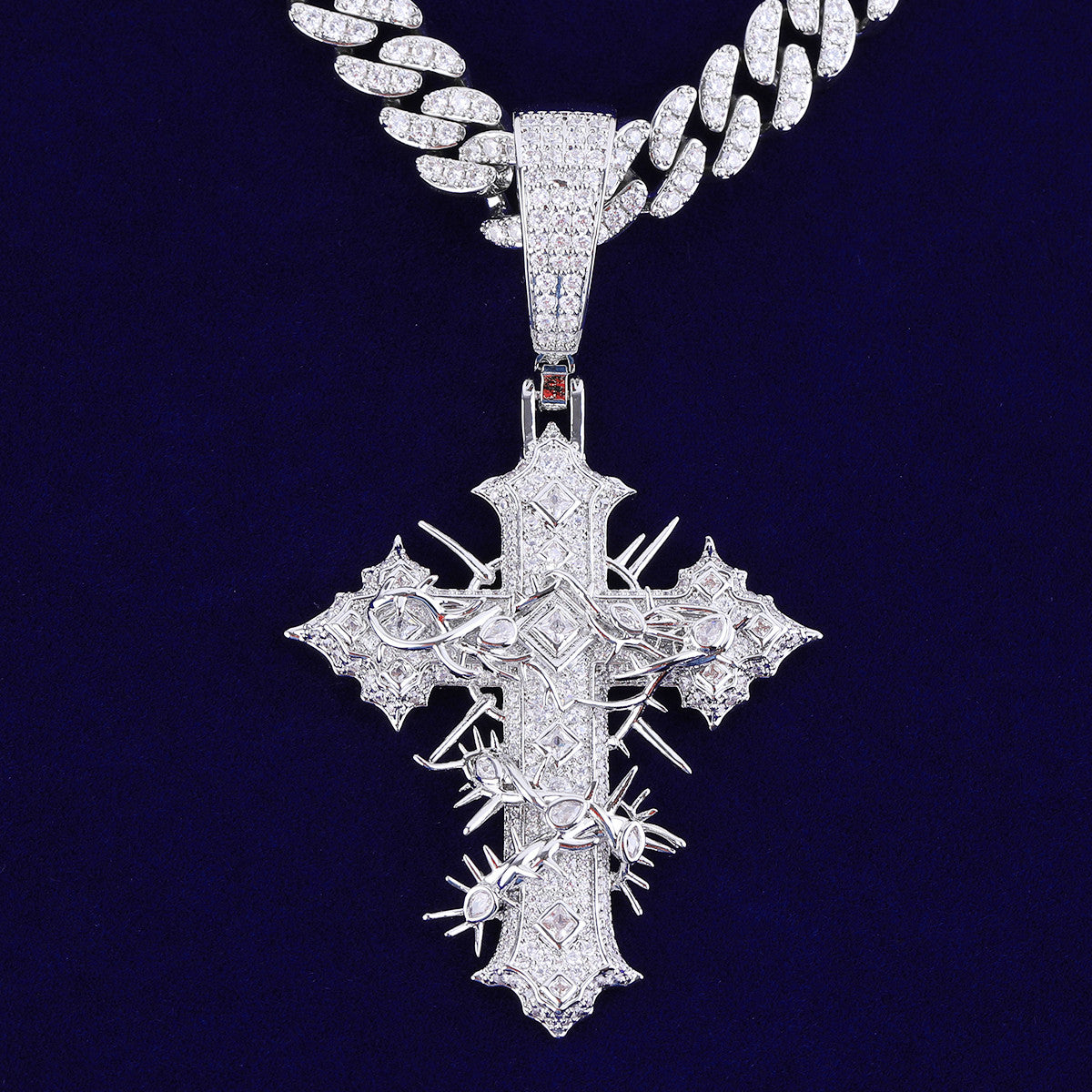 The Christ Cross | VVS Diamond CZ Crown Of Thorns Hip Hop Gold Silver Rose Gold Cross Pendant