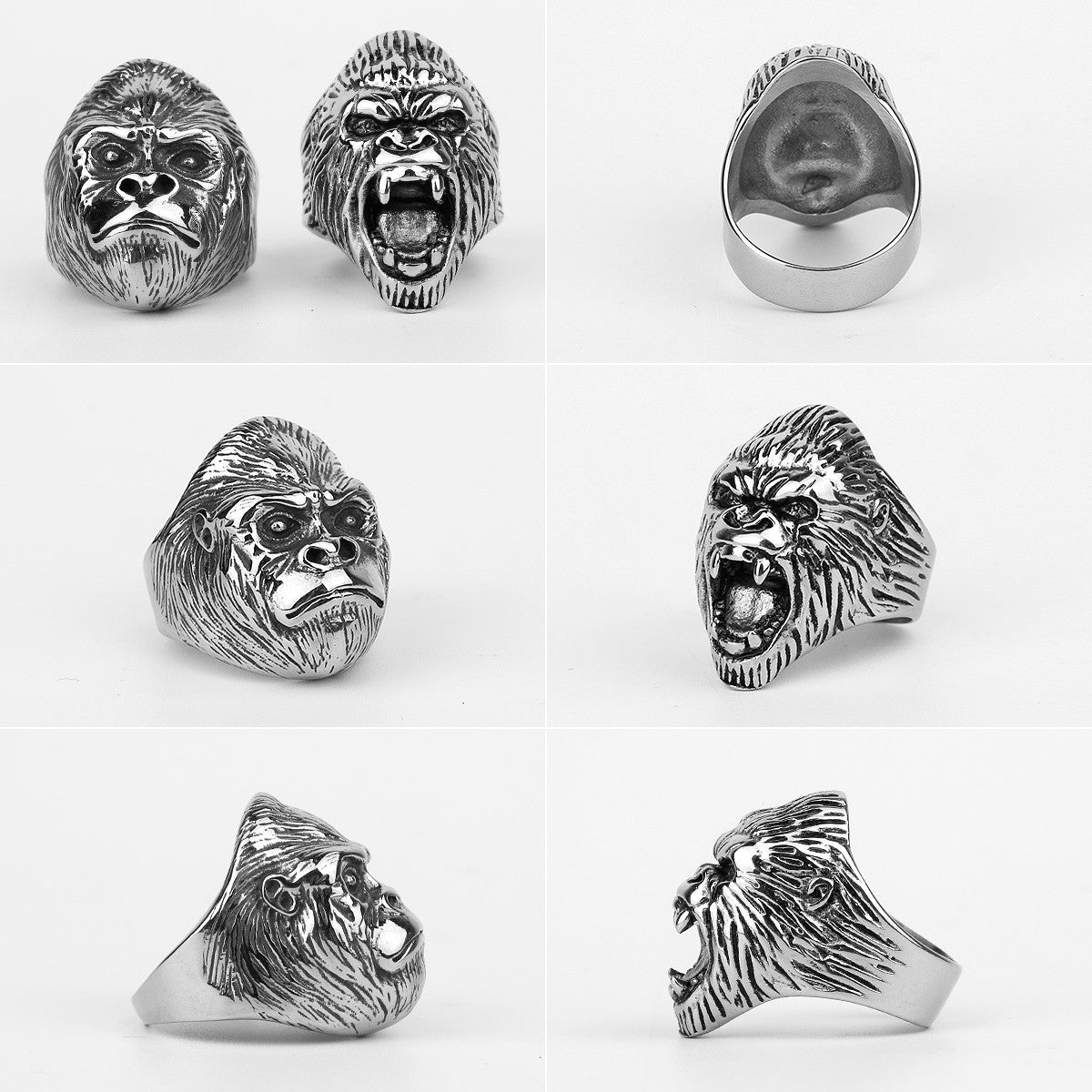 The Gorilla | 316L No Fade Stainless Steel Men Hip Hop Apeshit Streetwear Rings