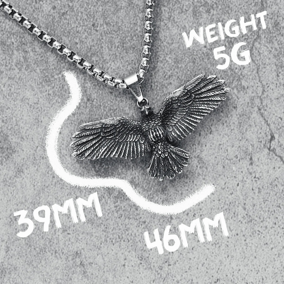 Time To Fly | Wings Spread Landing Eagle No Fade 316L Stainless Steel Street Wear Pendant