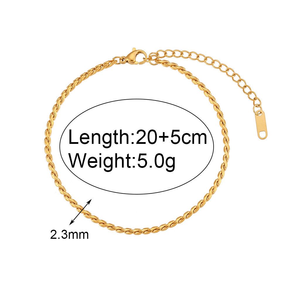 Ladies 18k Gold Over Stainless Steel Freshwater Pearl Water Resistant Anklet Ankle Bracelet