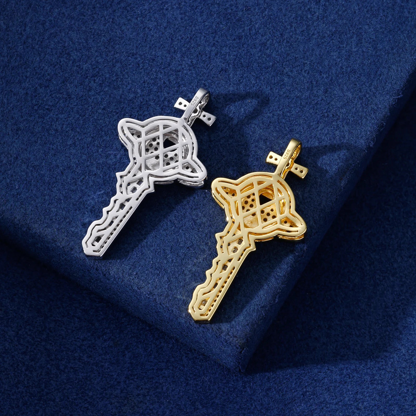 The Master Key | Hip Hop VVS Moissanite Diamond 925 Silver Cross Saturn Key Pendant