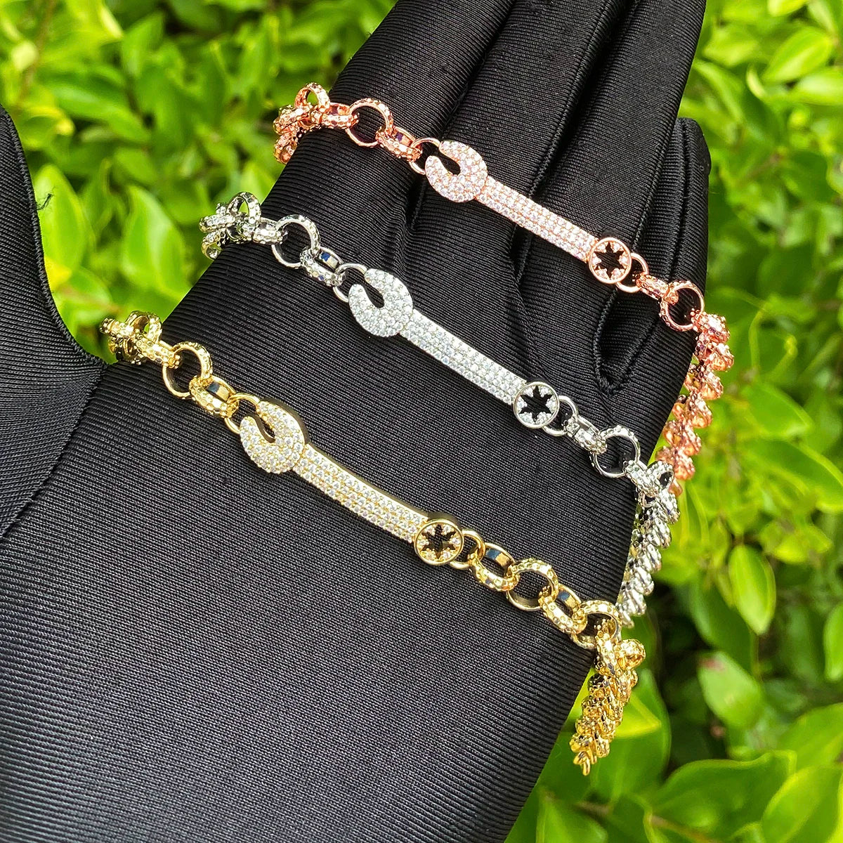 Love Tight | VVS Diamond CZ Iced Bling Out Belcher Wrench Bracelet