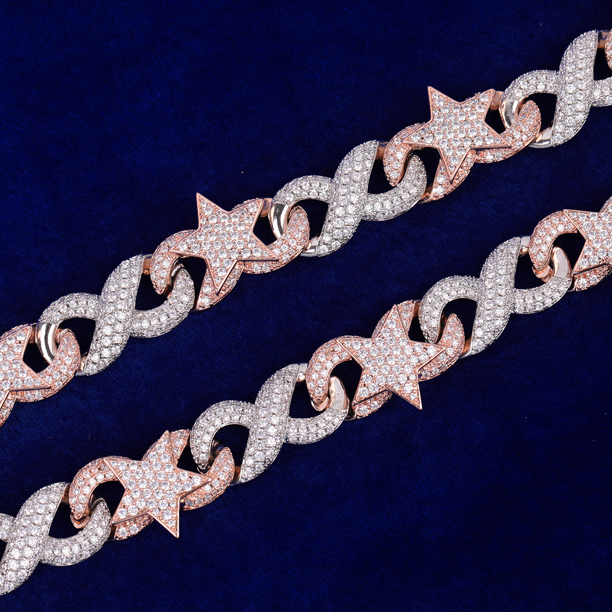 Infinite Ice Star | Iced Blinged Out Prong Set Infinity Super Star Chain Necklace