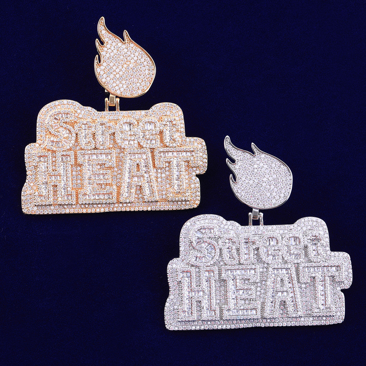 Street Heat | Name Plate VVS Diamond CZ Iced Blinged Out Pendant Chain Necklace
