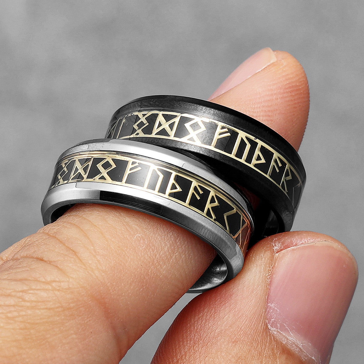 Alphabet | Simple Nordic Viking Runes Stainless Steel Unique Personality Men's Rings