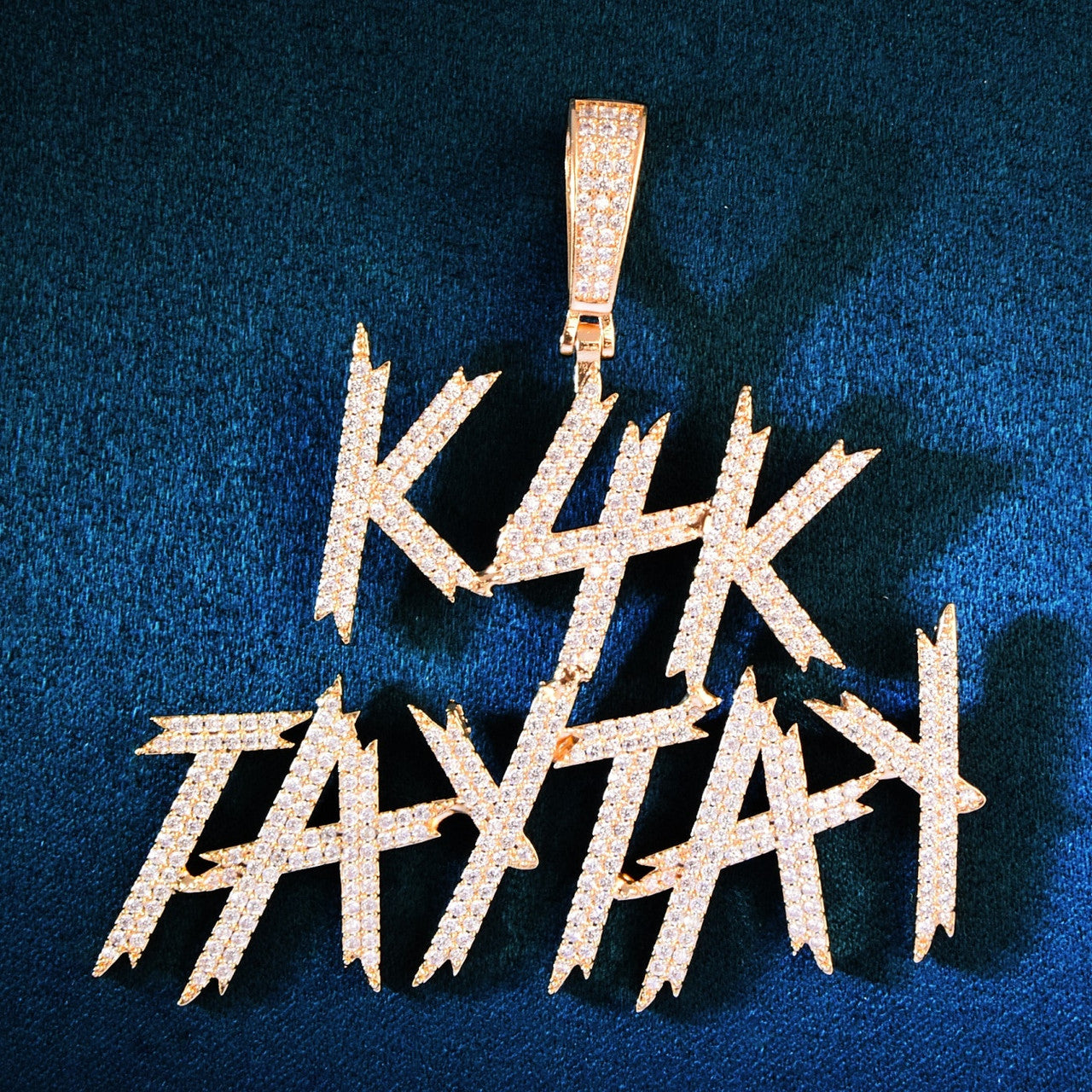 Frozen Ice 24k 925 Script Letters Initial Custom Made Hip Hop Chain Necklace