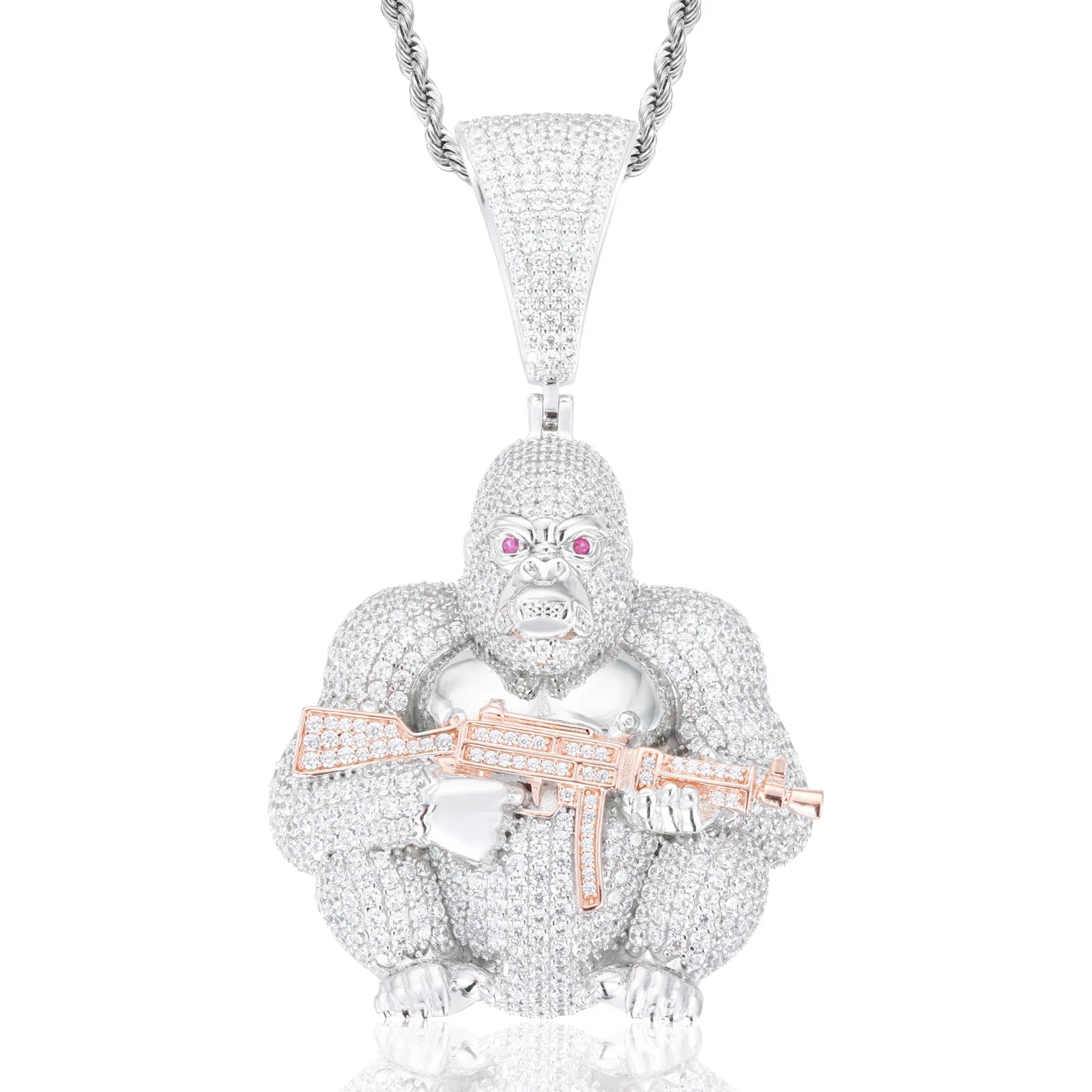 Gorilla Business | Luxury Real 925 Silver D VVS1 Moissanite Gorilla Chopper Pendant