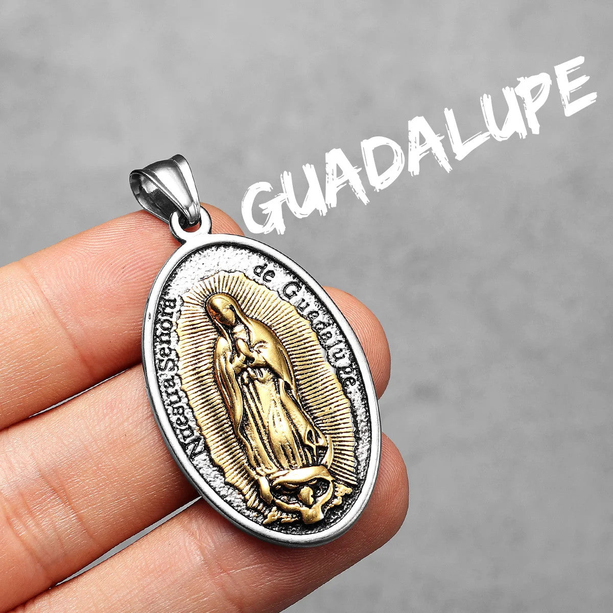 Virgin Mary | Powerful Symbolic 14k Gold Accent over Solid Stainless Steel Pendant