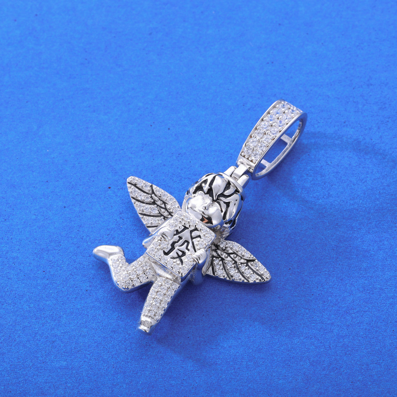 Money Angel | Moissanite Diamond 925 Solid Sterling Silver Hip Hop Good Luck Angel Pendant