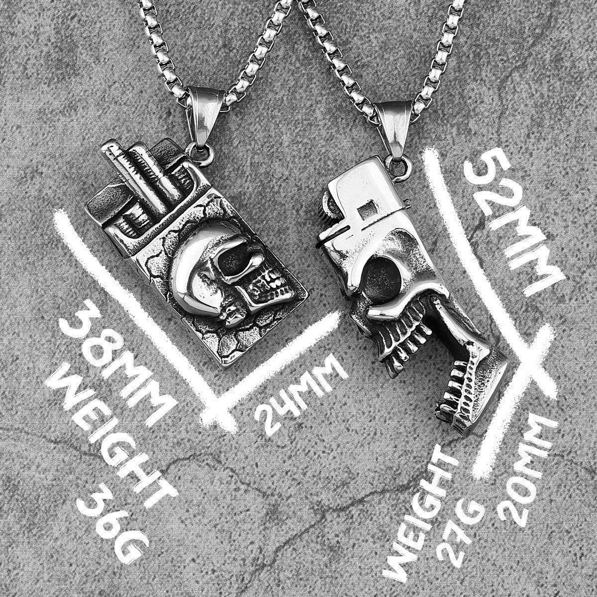 Skull Lighter Skull Smokes | No Fade Solid Stainless Steel Hip Hop Pendant