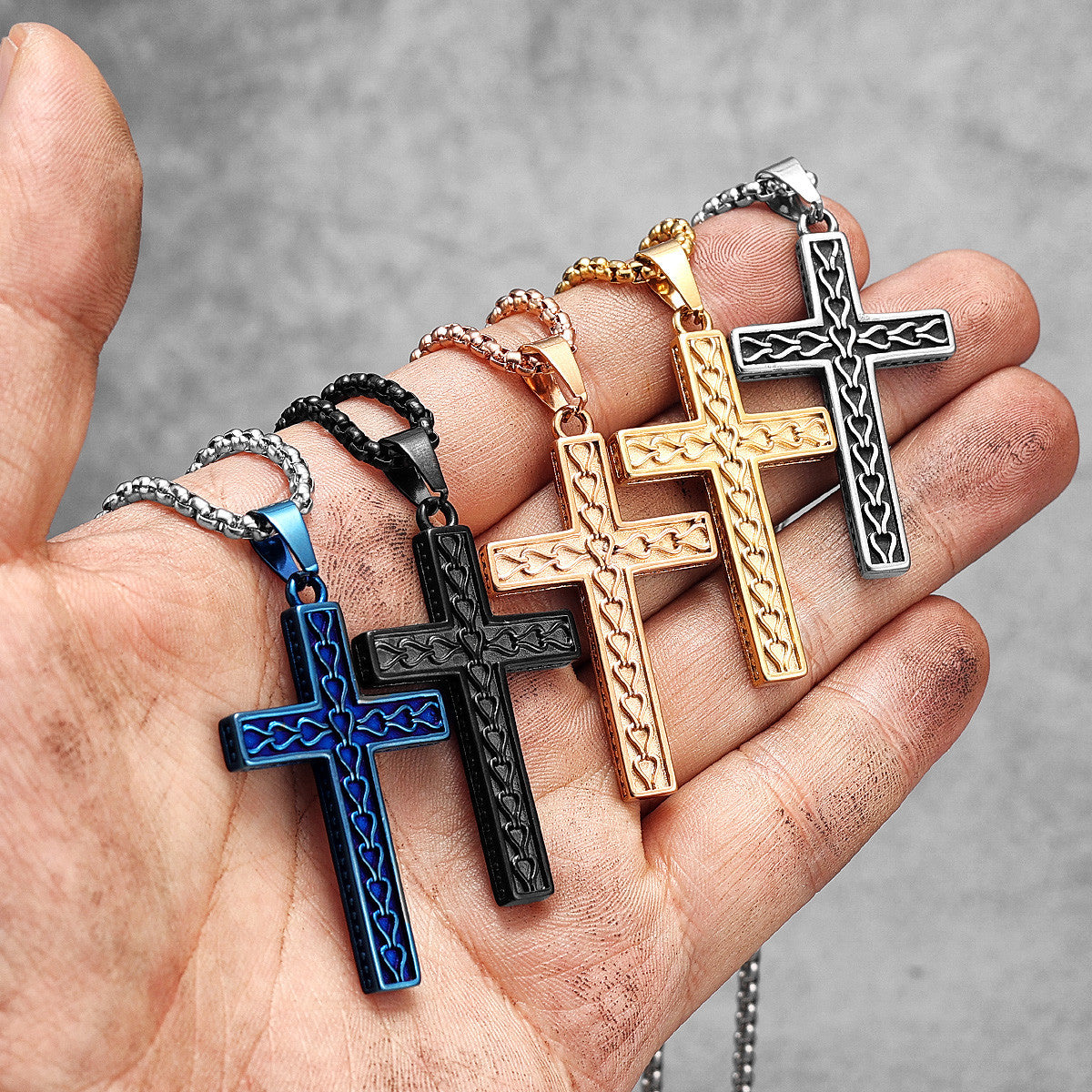 Link Cross | 316L No Fade Muticolor Stainless Steel Hip Hop Street Wear Cross Pendant