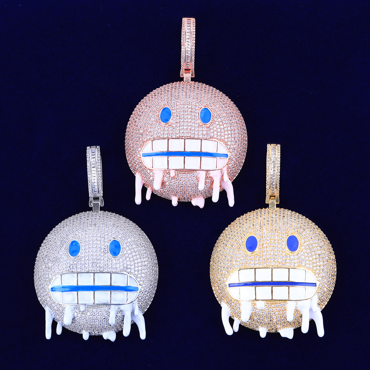 I'm Too Cold | VVS Diamond CZ Cold Emoji Hip Hop Pendant Chain Necklace