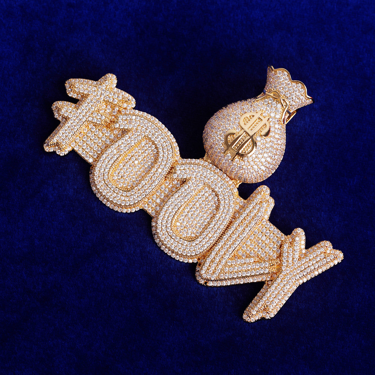 Dope Boy | Money Bag Prong Set Custom Made Nameplate Hip Hop Pendant