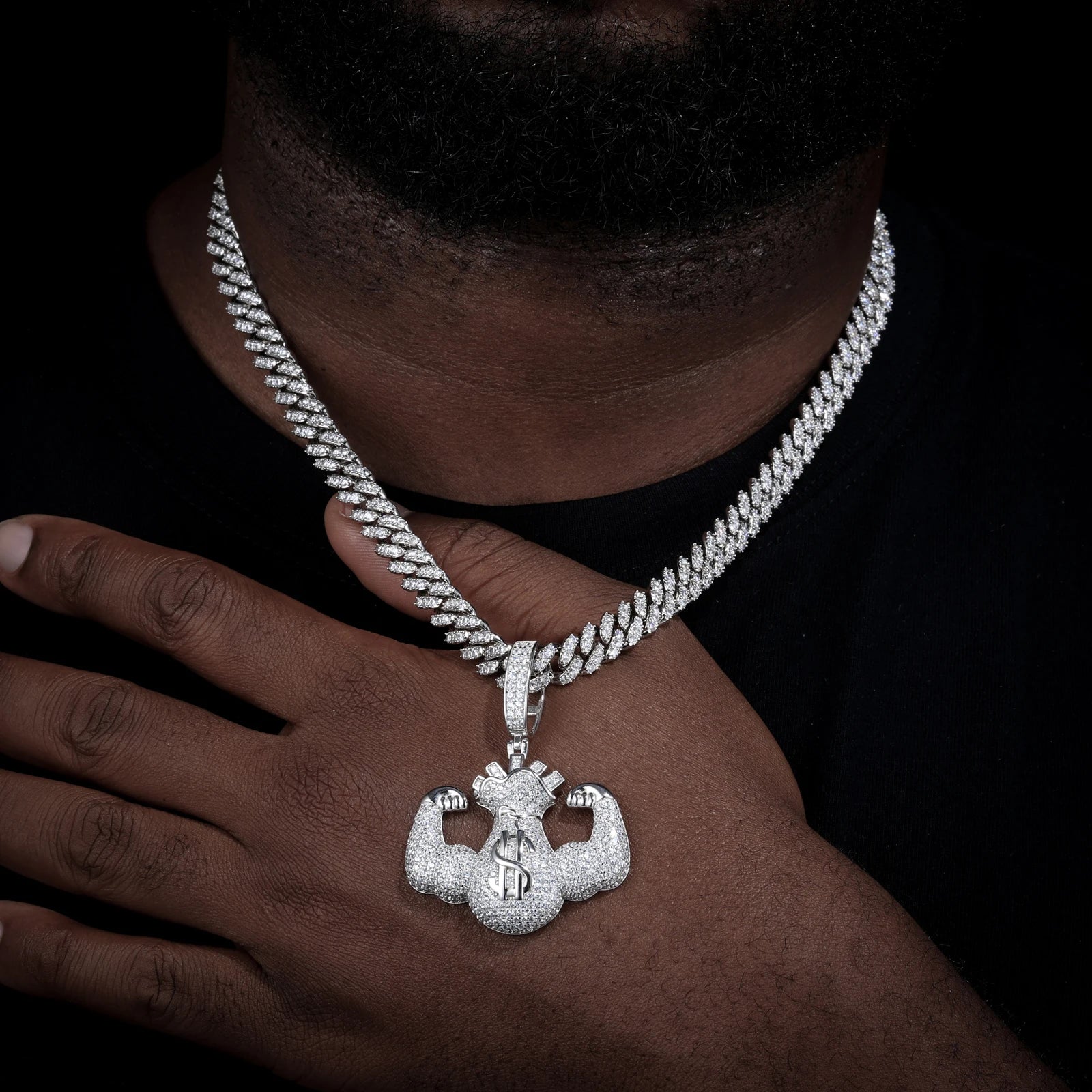 Money Strong | Moissanite Diamond Solid Silver Iced Blinged Out Pendant