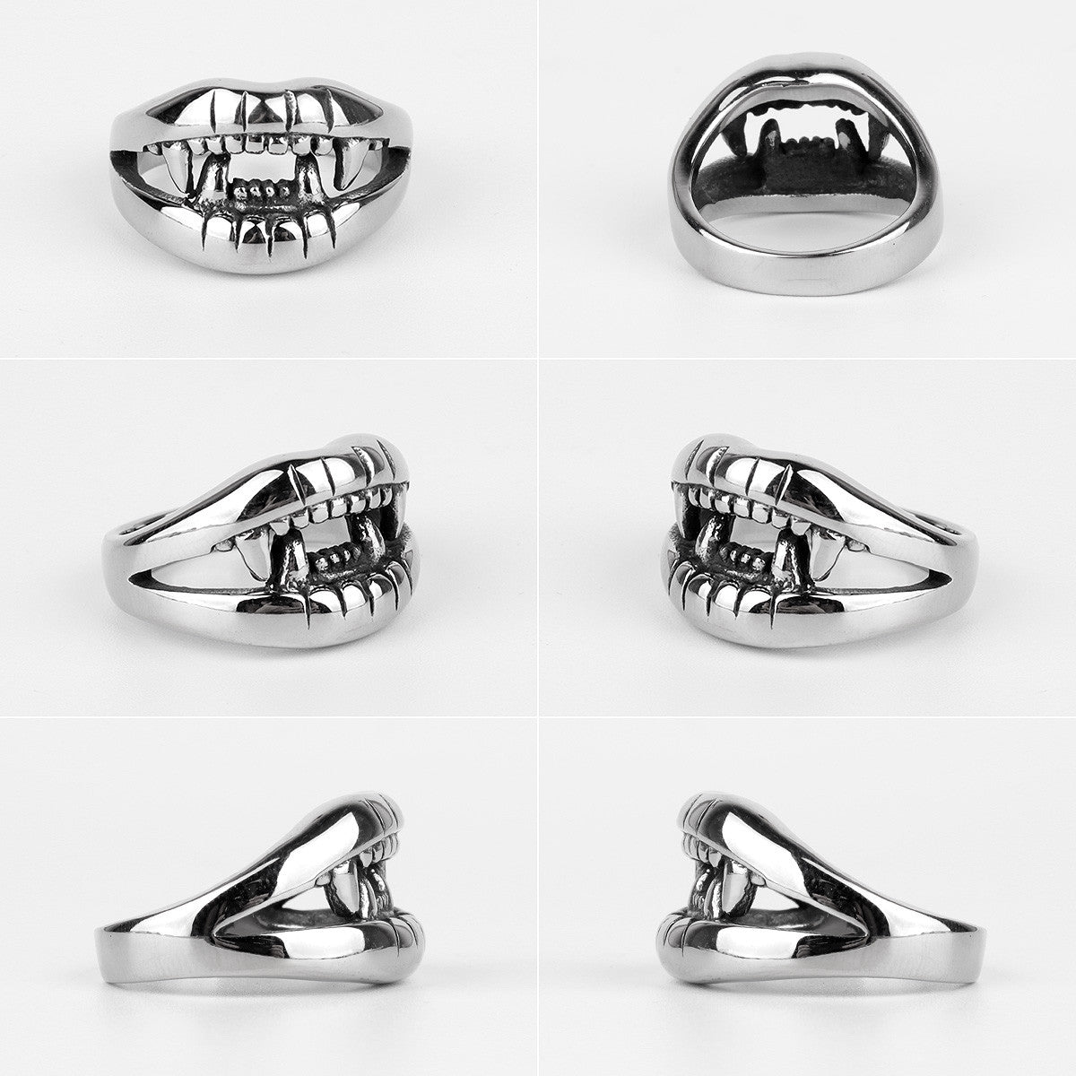 Devils Mouth | No Fade 316L Solid Stainless Steel Street Wear Unique Ring