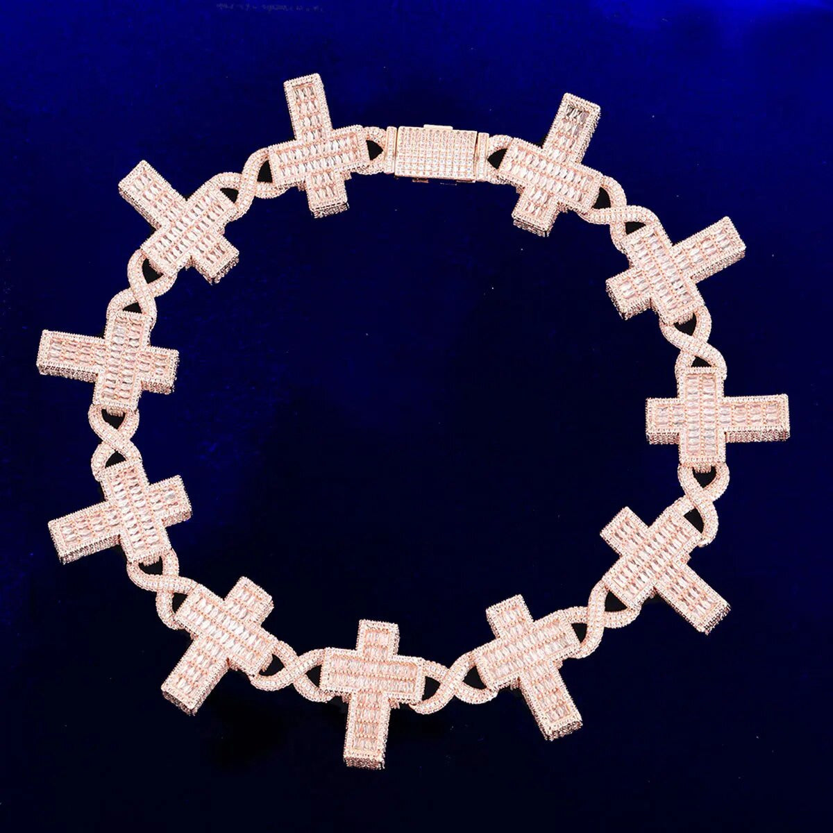 Iced Infinity | VVS Diamond Baguette Cross Link Hip Hop Chain Necklace