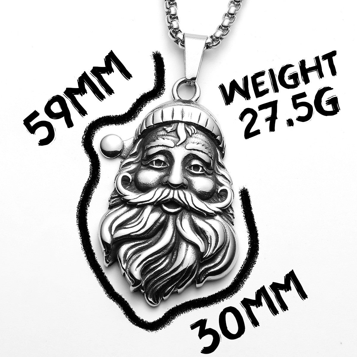 Ho Ho Ho | 316L Solid Stainless Steel Santa Claus Holiday Stylish Fashion Pendants