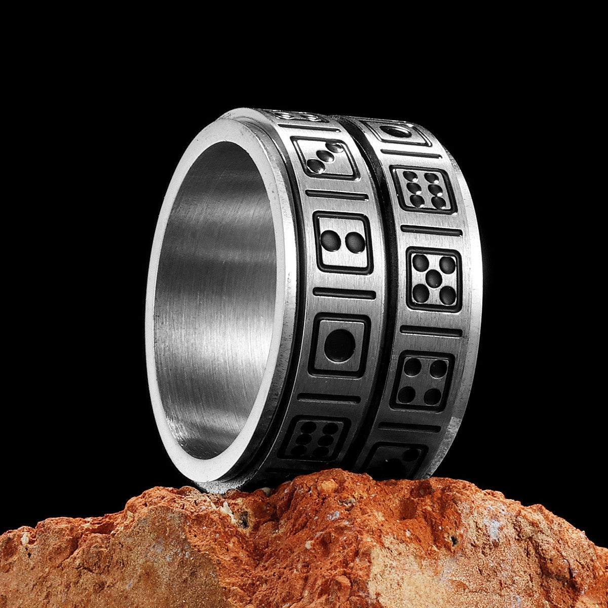 Dice Sieve | 316L No Fade Solid Stainless Steel Lucky Amulet Rotating Dice Ring