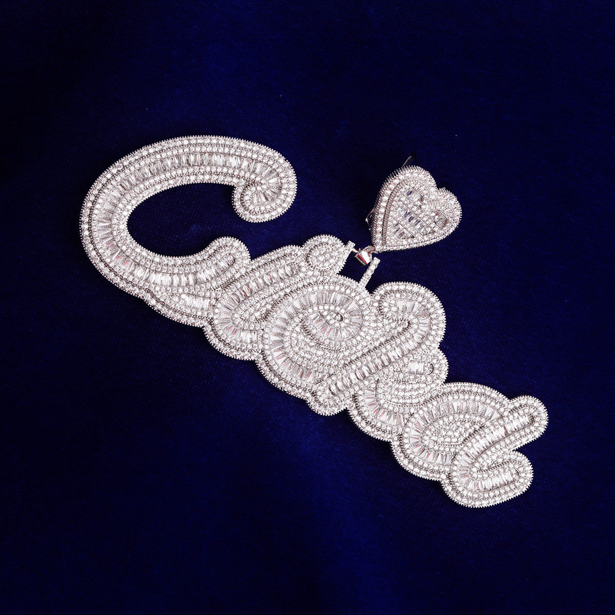 Unquestioned Love | VVS Diamond CZ Baguette Iced Nameplate Blinged Out Pendant