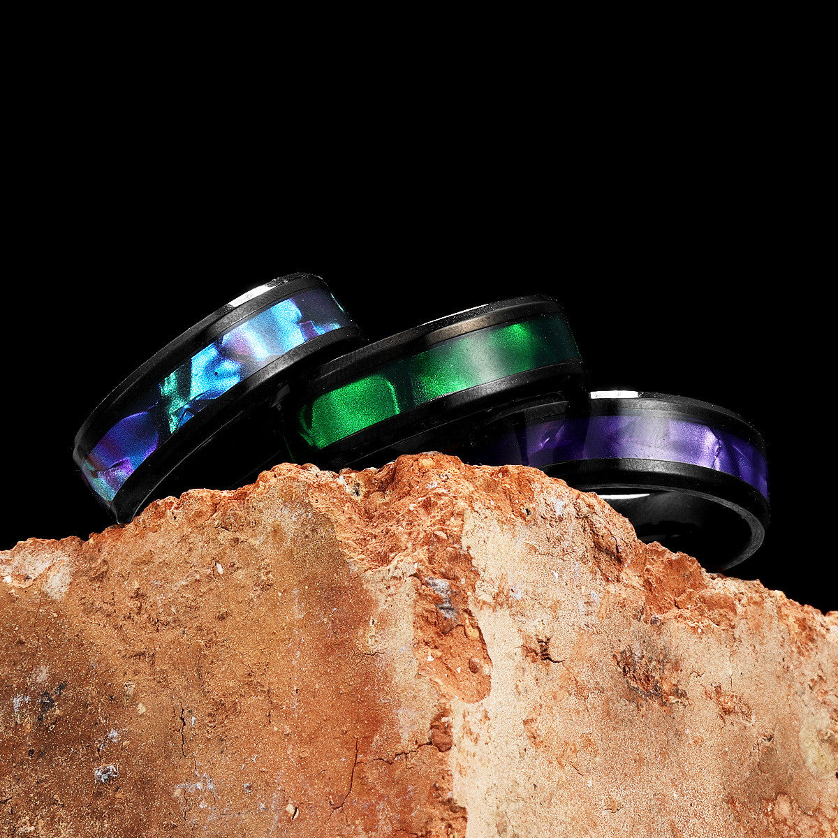 Aurora | 316L No Fade Stainless Steel Aurora Borealis Unique Designer Rings