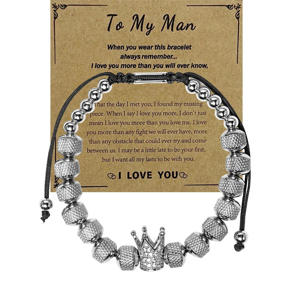 Blessings | VVS Diamond CZ 8MM Kings Crown Iced Blessings Gift Card Message Bracelet