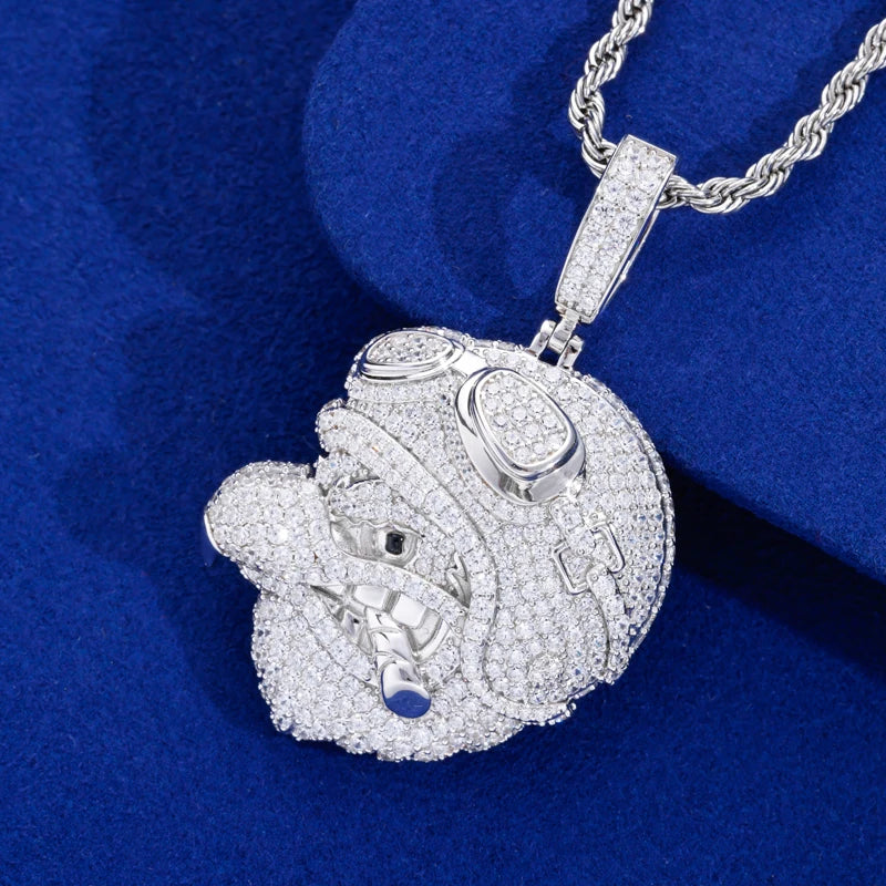 War Eagle | 925 Sterling Silver Moissanite Eagle Fighter Pilot Smoking Cigar Hip Hop Pendant