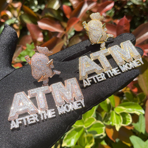 ATM | After The Money 24k Silver Rose Flooded Ice Hip Hop Chain Pendant