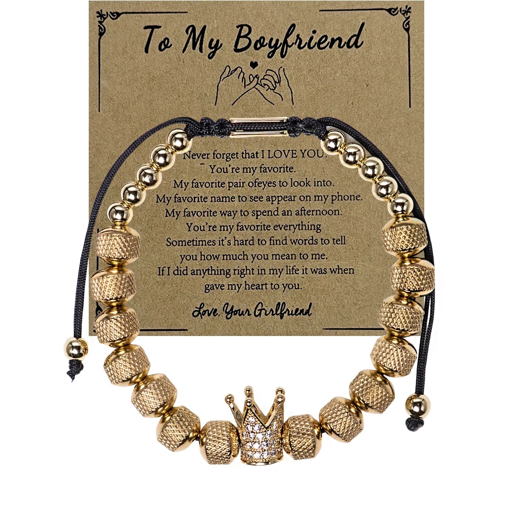 Blessings | VVS Diamond CZ 8MM Kings Crown Iced Blessings Gift Card Message Bracelet