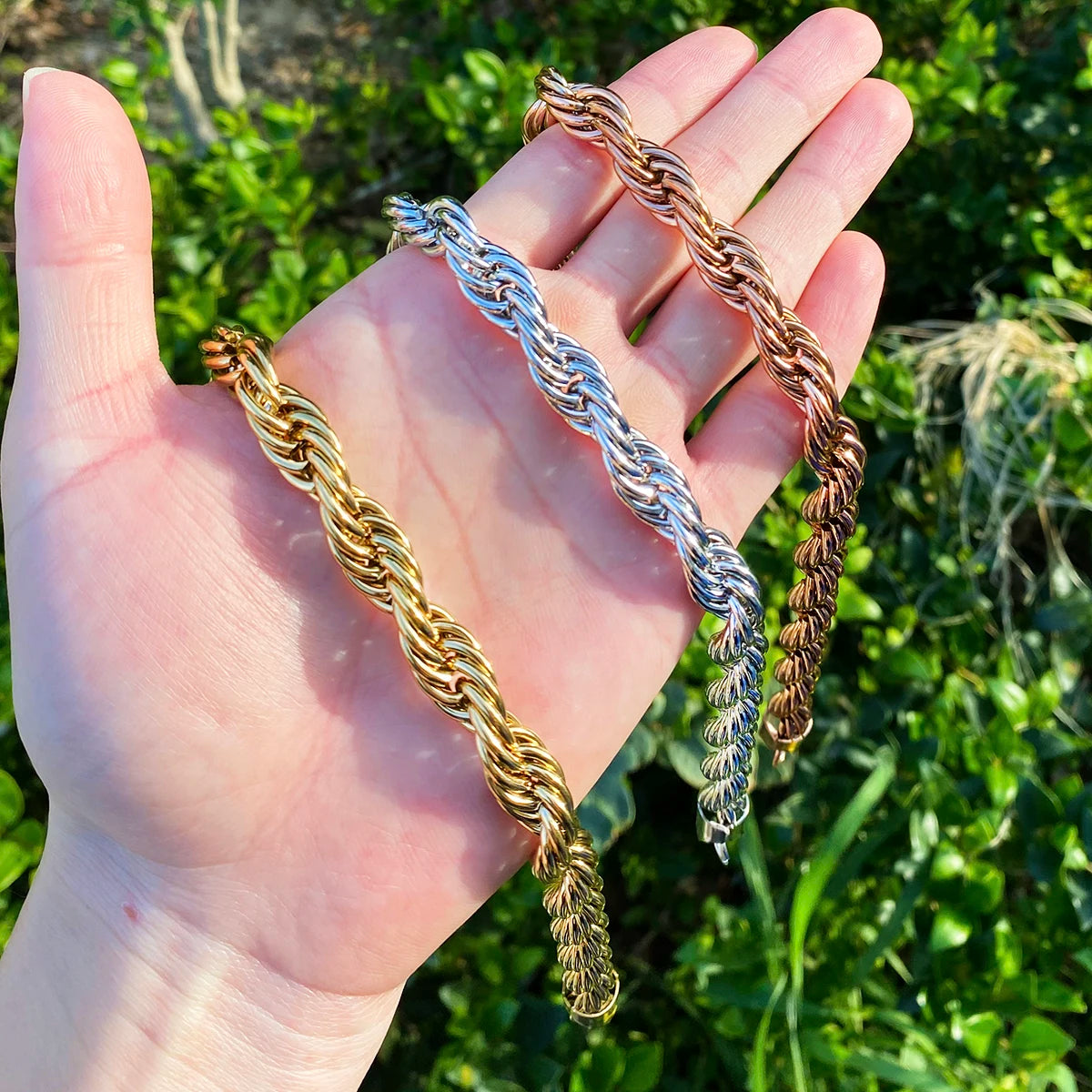 10MM Belcher Rope | 24k Gold Solid Stainless Steel Belcher Clasp Hip Hop Chain Necklace