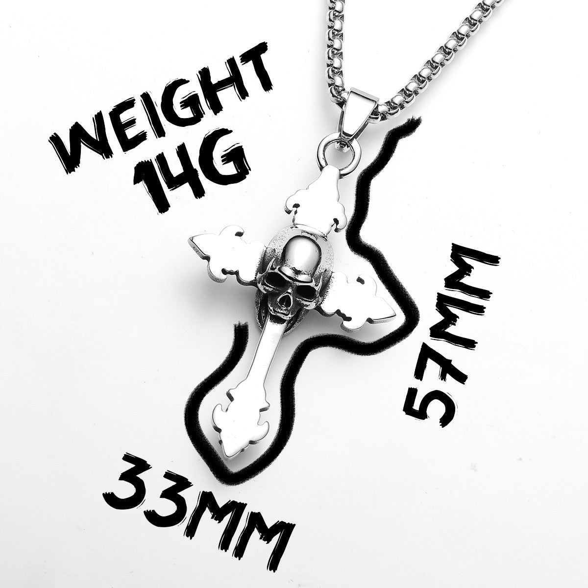 Skull Cross | 316L No Fade Fleur De Lis Skull Cross Street Style Hip Hop Pendant